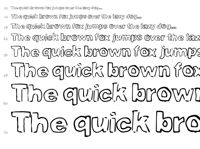 Delicious Outline font waterfall
