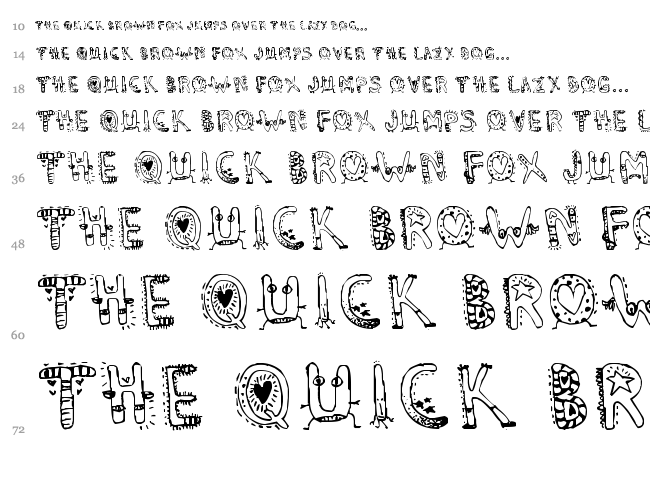 Denne's Aliens font waterfall