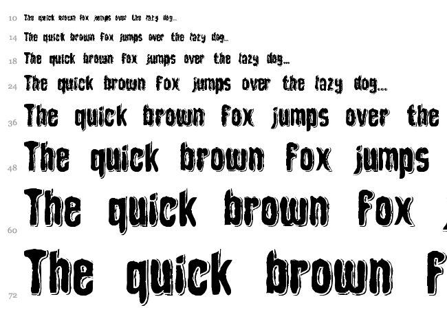 Depth of Toonizm font waterfall