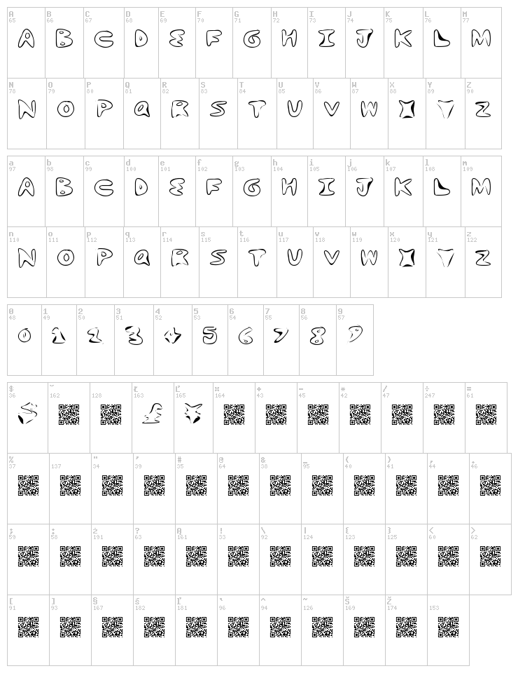 Doges Walk font map