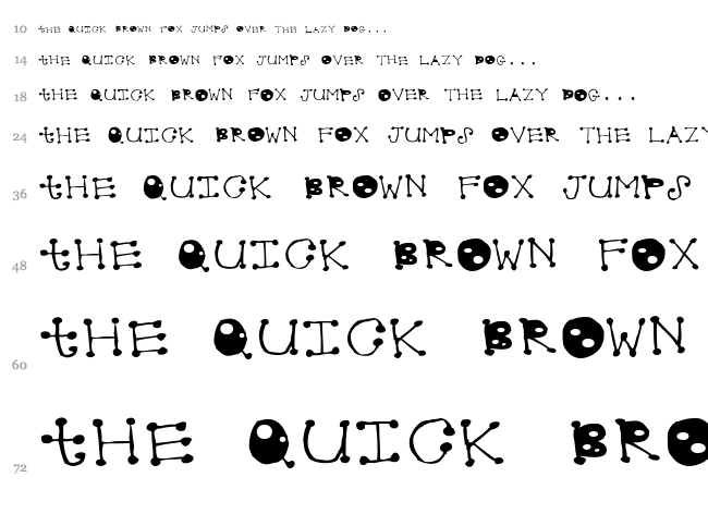 Dotted font waterfall