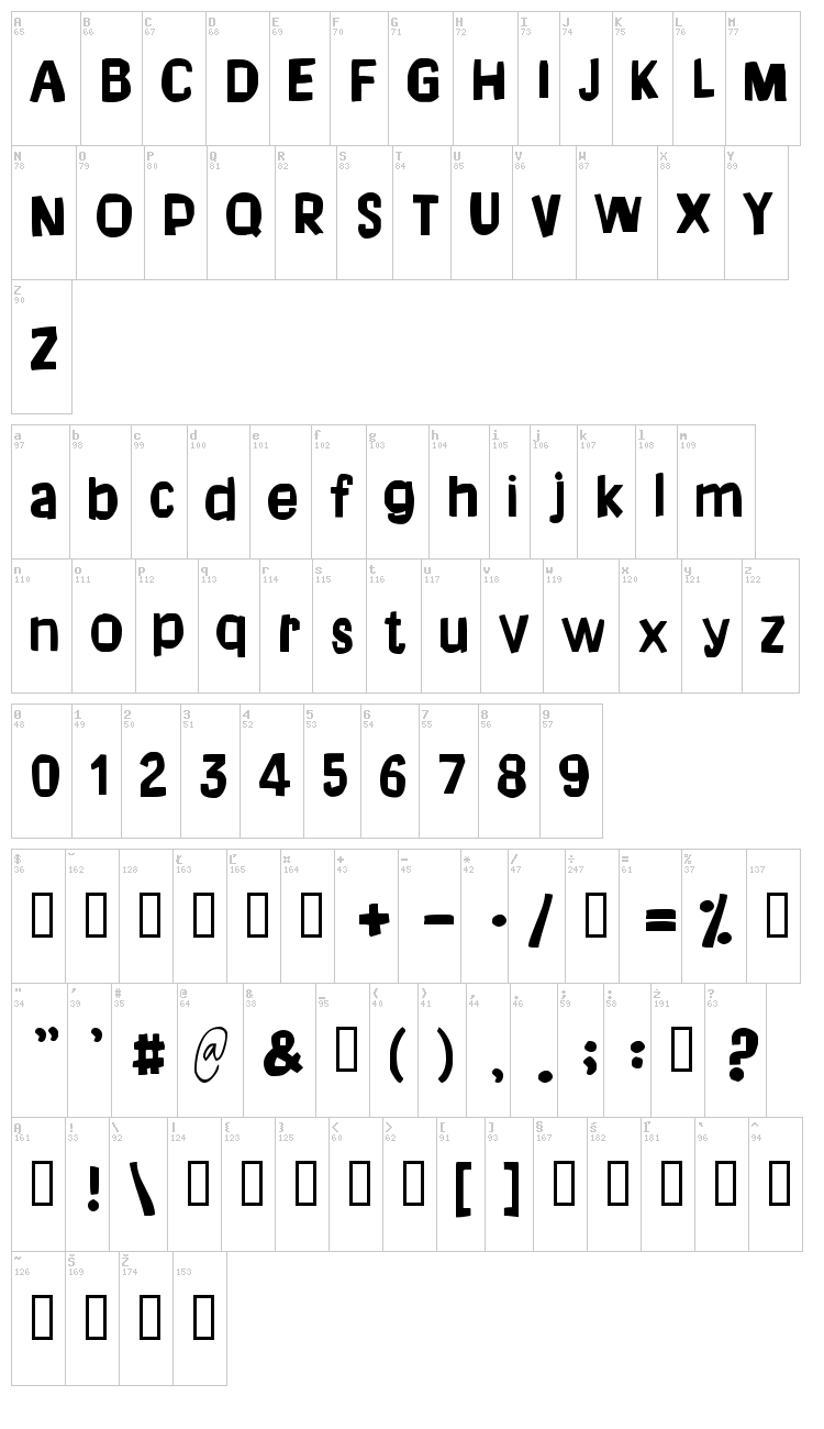 Dream of me font map