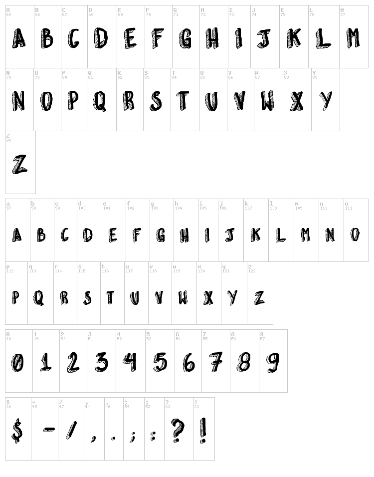 Esquisito font map
