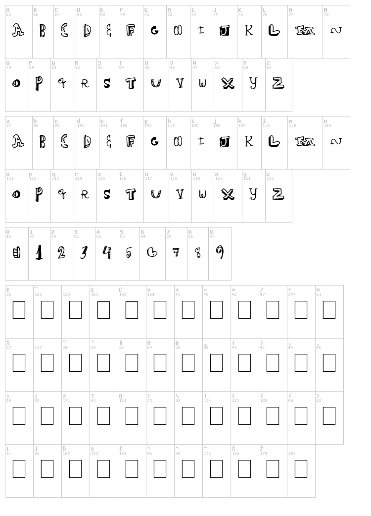 Fair House font map