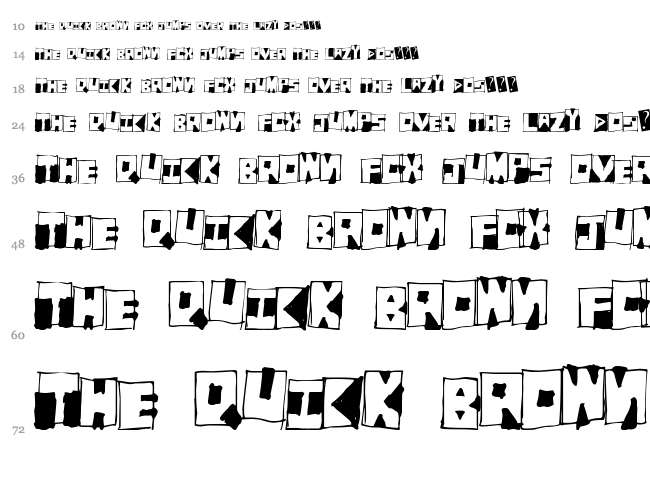 Fantom Bantum font waterfall
