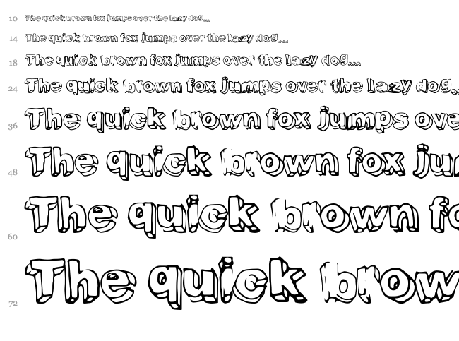 Fourth Dimension font waterfall