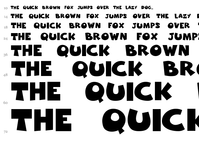 Freakomix font waterfall