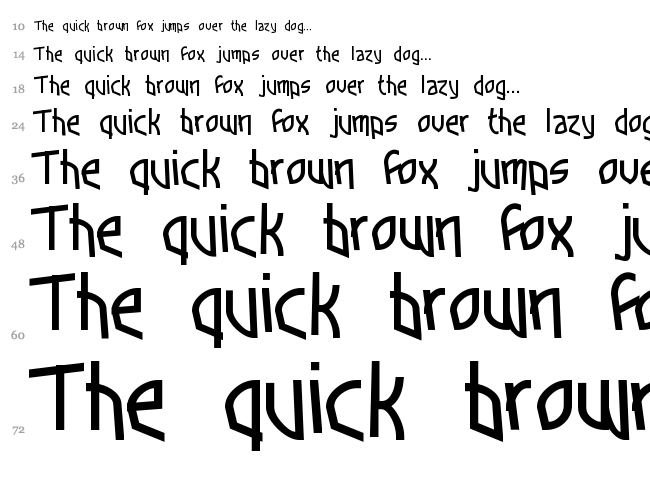 Funkytown font waterfall