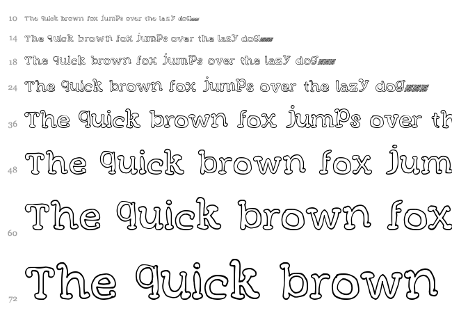 Fun Meats DT font waterfall