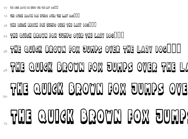Funtle Caps font waterfall