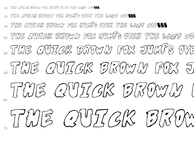 Futuristic Outline font waterfall