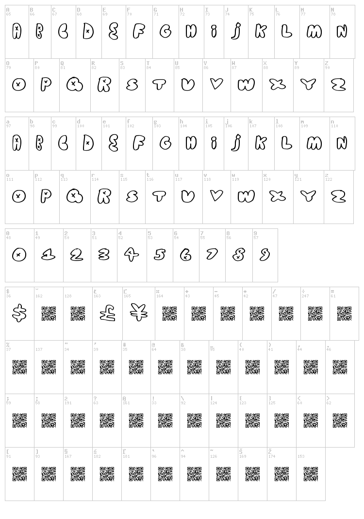 Get Real font map