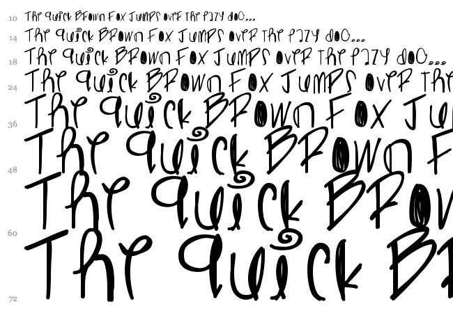 Ghost Ginger font waterfall