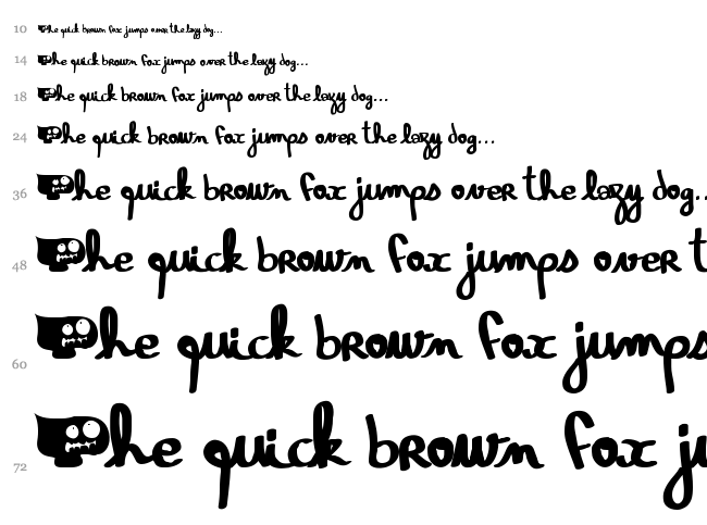 Gloutix font waterfall