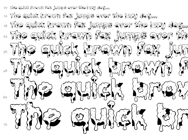 Gooey Drippy Sticky font waterfall