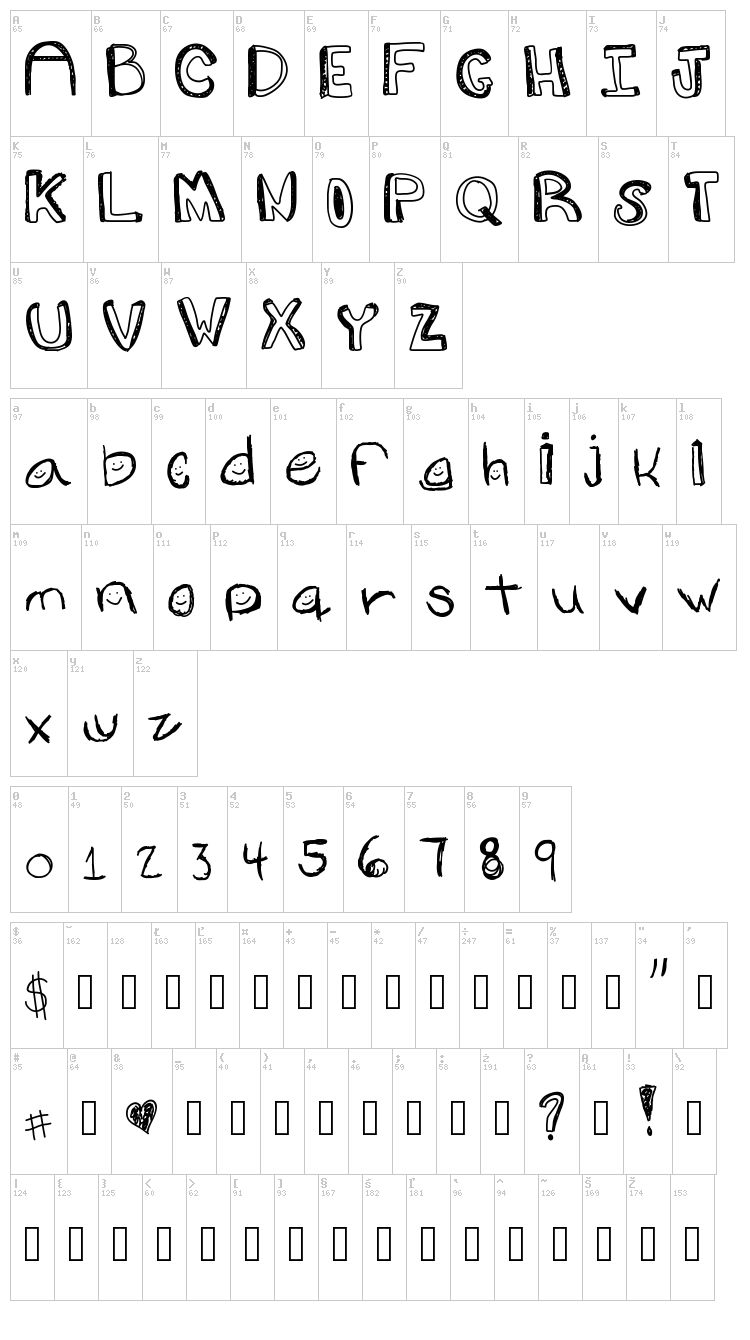Goons font map