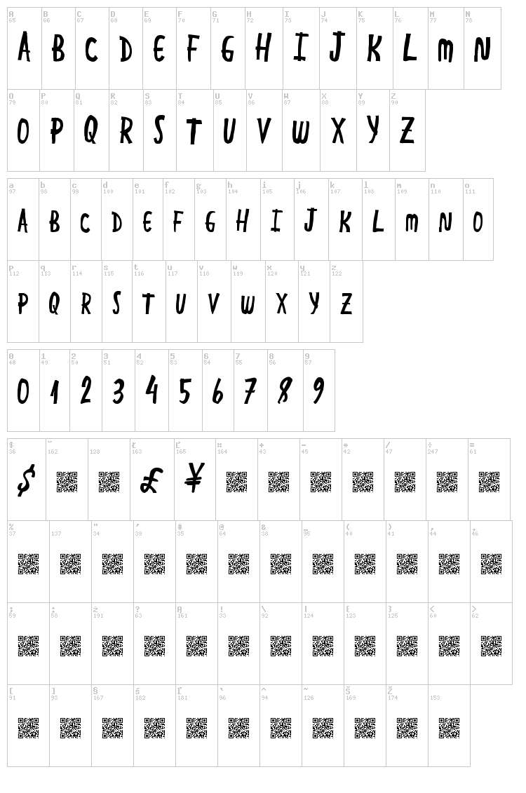 Great Ending font map