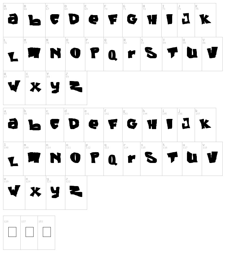 Green Days font map