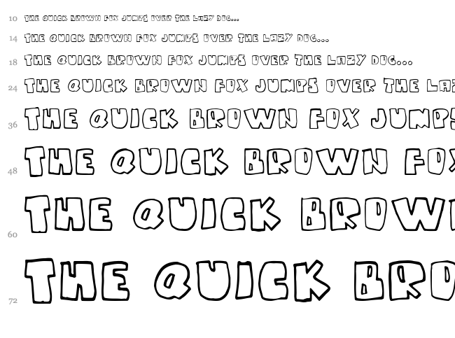Gumpy One font waterfall