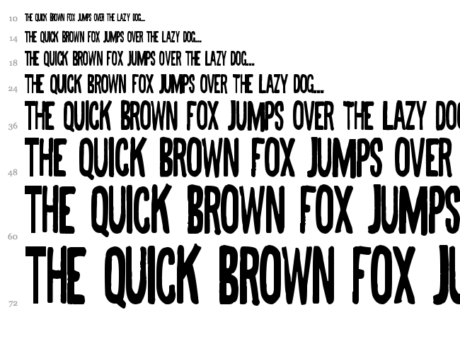 Half Cut Gothic font waterfall