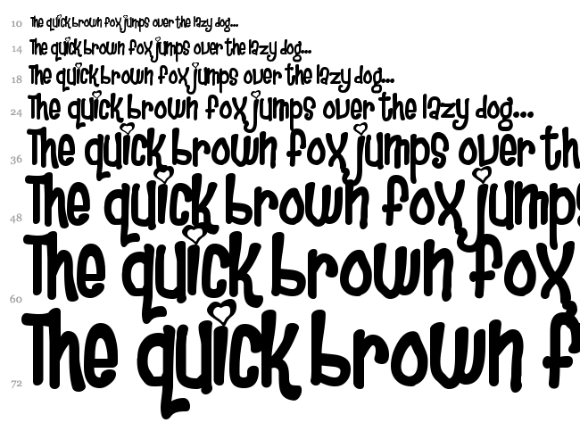 Heartbreaker font waterfall