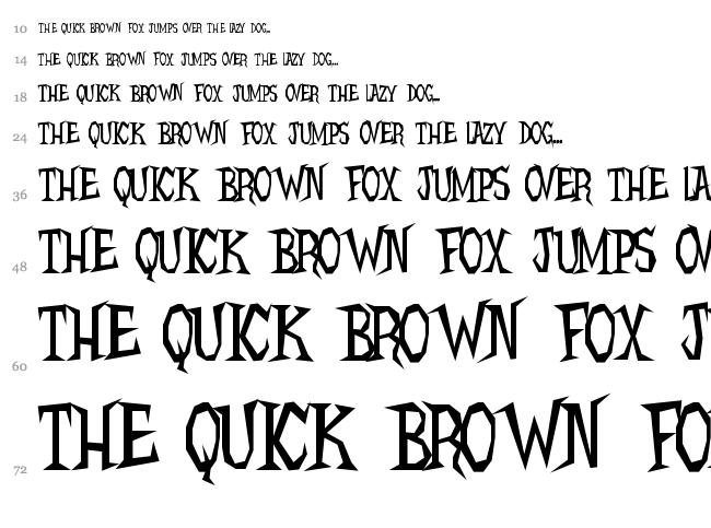 Hellcats BV font waterfall