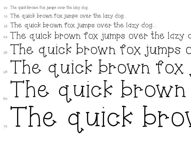 Hello Jumping Jacks font waterfall