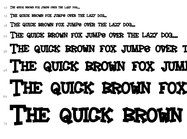 Hoedown font waterfall