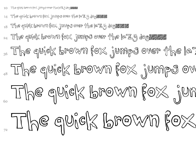 Jack Trades font waterfall