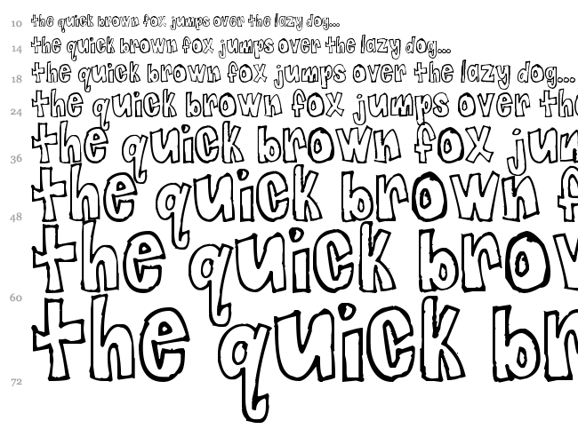 Jaggy Fries font waterfall