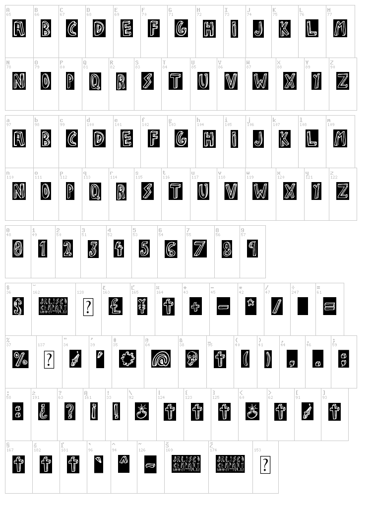 Jalisco Company font map
