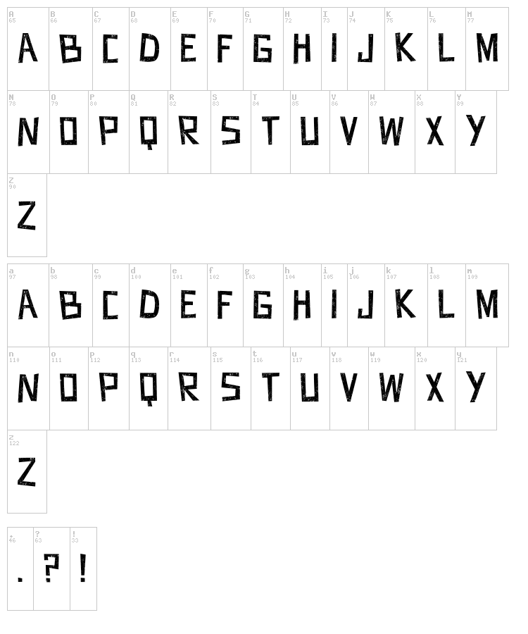 James Fonts font map