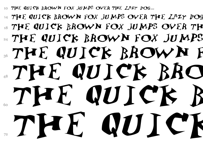 Jangly Bounce font waterfall