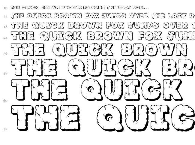 JF Rock font waterfall
