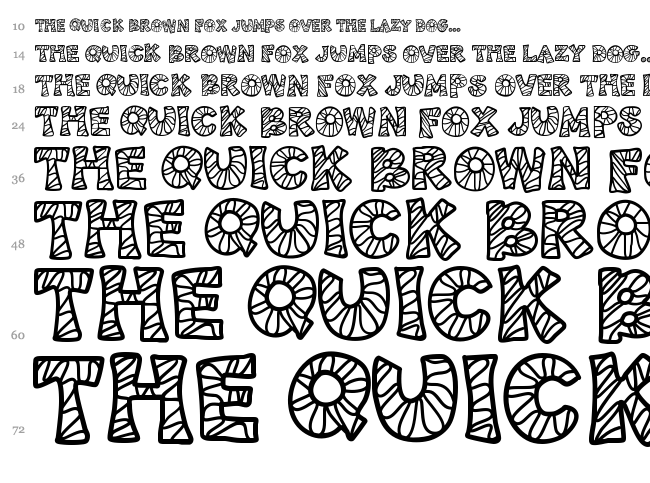 KB3 Spider Patch font waterfall