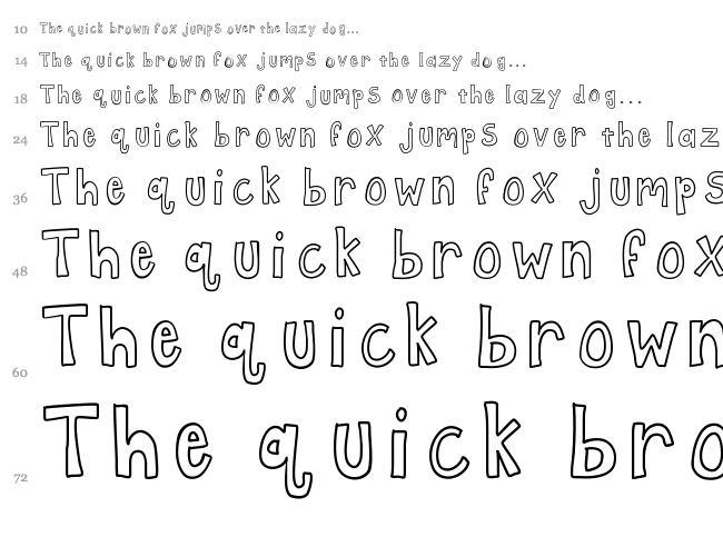 KB Framework font waterfall