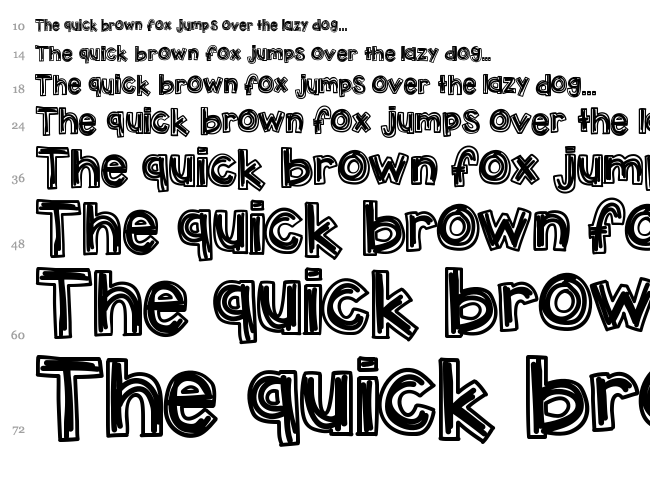 KB Lucky Clover font waterfall