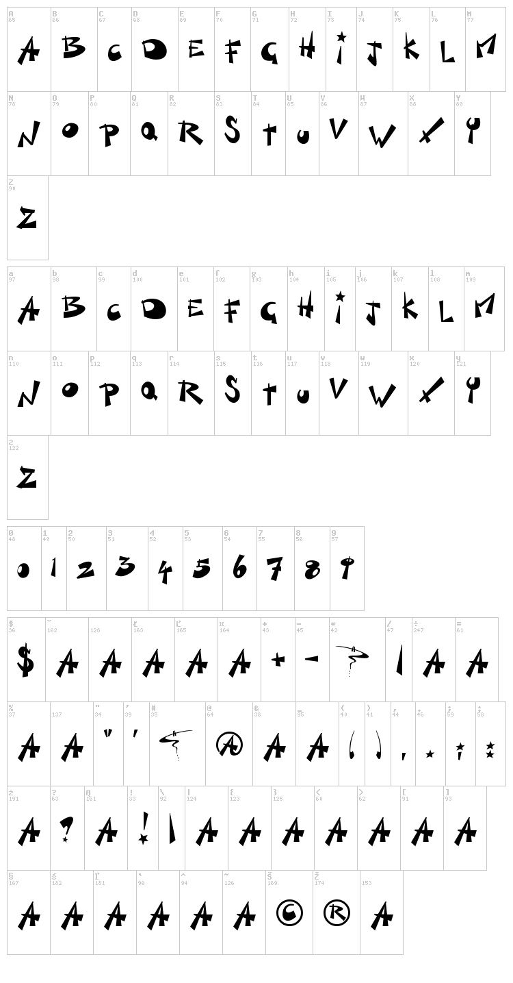 Kill Switch font map