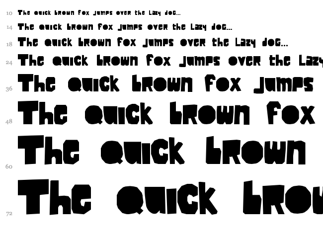 Lack-of-luck font waterfall