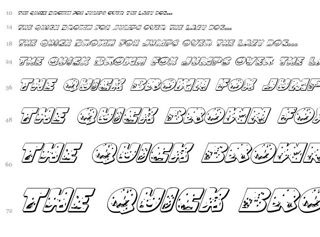 Land Shark font waterfall