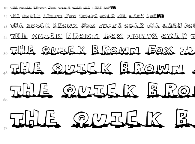 Leaking Type font waterfall