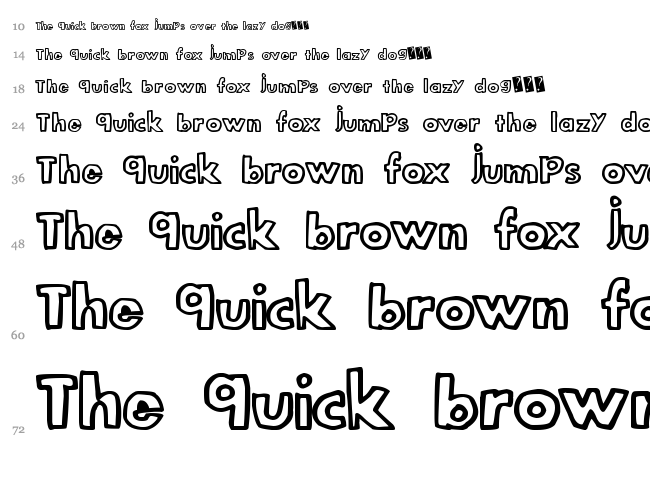 Legit Outline font waterfall