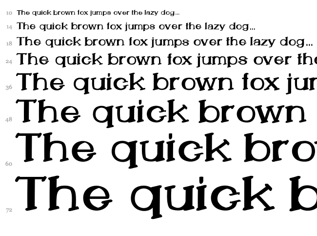 Lemon Cookie Bold font waterfall