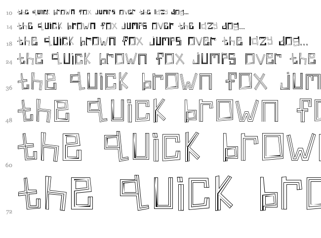 Linear font waterfall