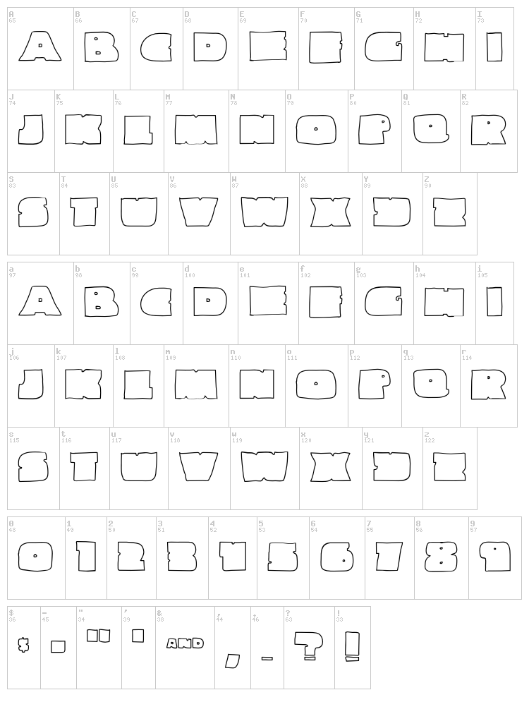 Linemaster font map