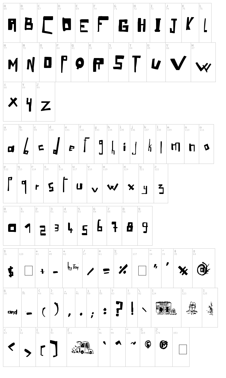 LoOse Gangster font map