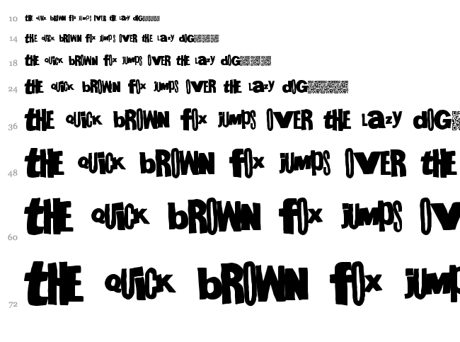 Mega Gothic font waterfall