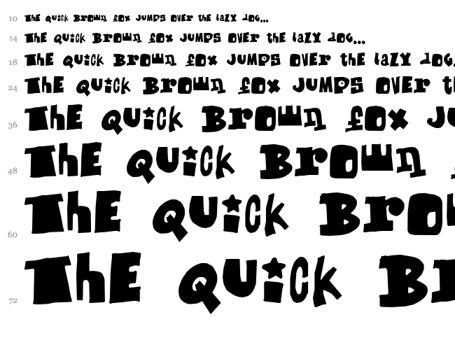 Mixed Up font waterfall
