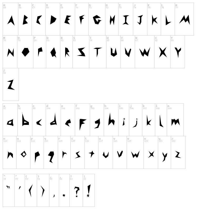 Monsta font map