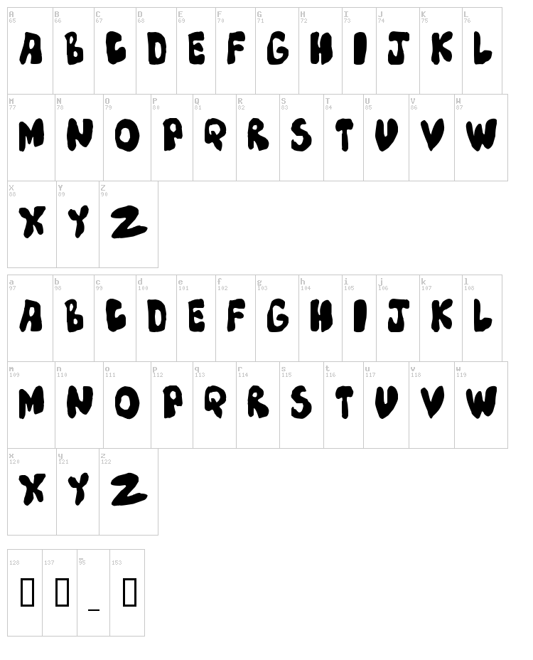 Mump font map